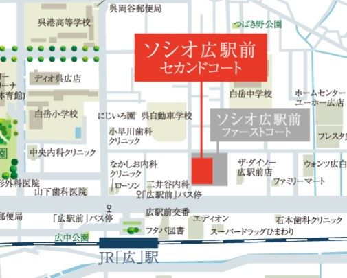 ソシオ広駅前セカンドコートの外観パース