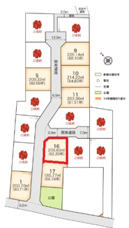 【区画図】 | ワイウッドコート古河市大堤第5期　 | 【全17棟】各号棟の詳細については、お気軽にお問い合わせください♪