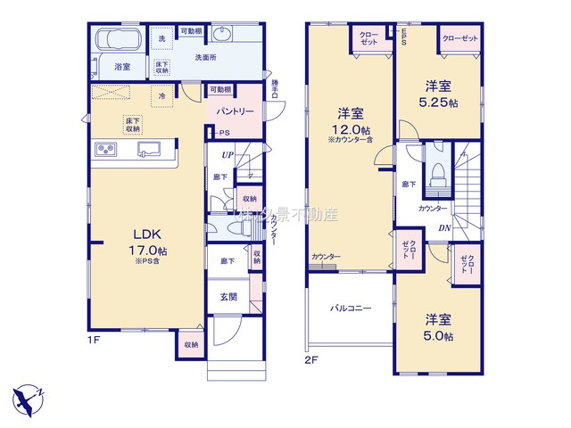 《仲介手数料無料》久喜市栗原294新築一戸建てブルーミングガーデンの間取り
