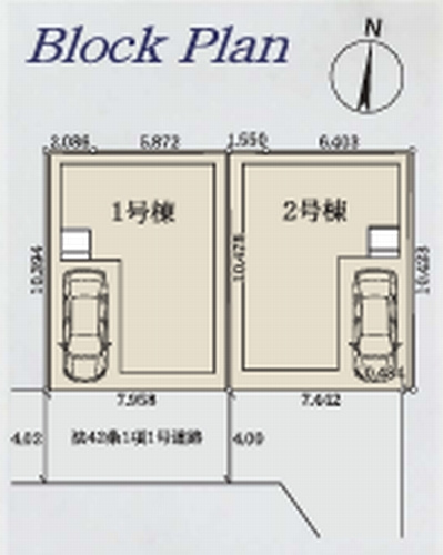 【仲介手数料０円】相模原市南区南台5期　新築一戸建て　全2棟の区画図|相模原市南区南台5期　新築一戸建て　全2棟