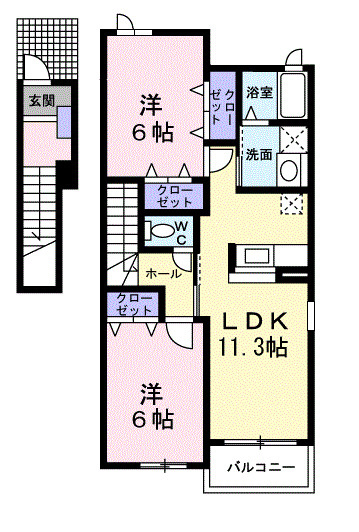 【間取り】 | ヒルズ長坂上1