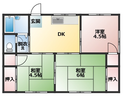 大橋ハイツの間取り