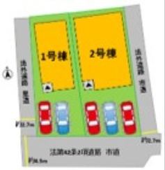 熊本市南区元三町３丁目の新築一戸建の区画図