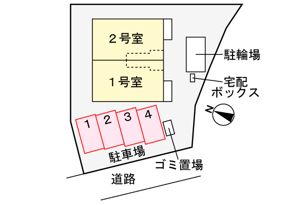 RUSH・BLOOM上瓦屋Ⅰの区画図