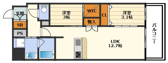 コンフォリア・リヴ東梅田の間取り