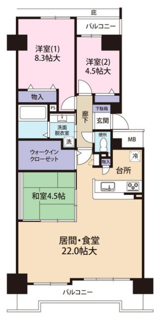ファミールハイツ明石参番館の間取り