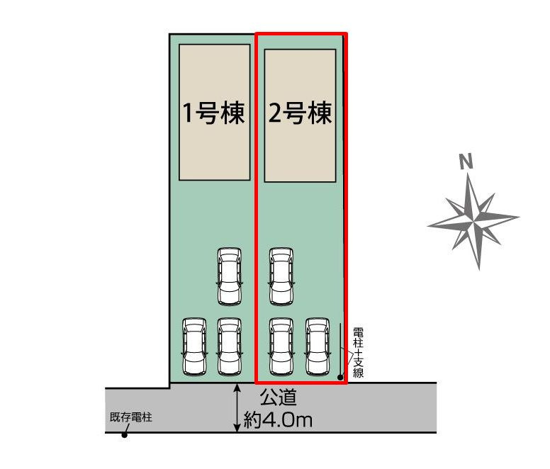 郡山市小原田3丁目　　　　２号棟　　　小原田小学校、小原田中学区の区画図