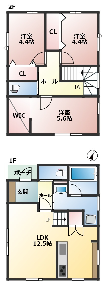 八戸市江陽1丁目　A棟の間取り