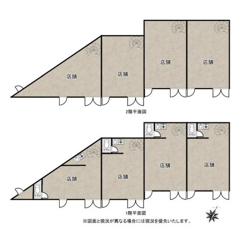 売中古店舗事務所　静岡市駿河区西脇の間取り|メゾネット式で南東向きです！