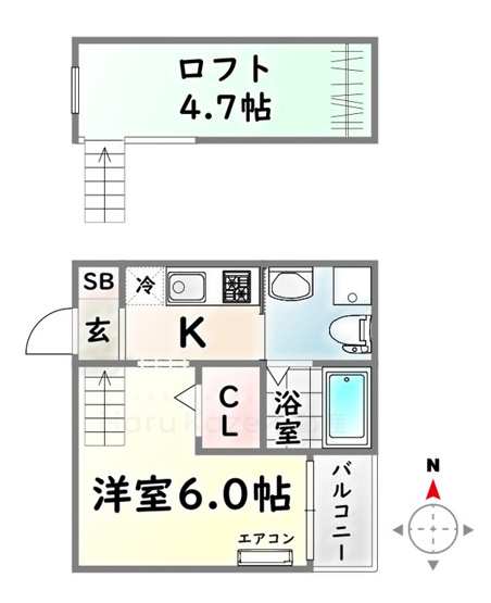 【間取り】 | Castello chiave【名古屋市賃貸・ロフト付】