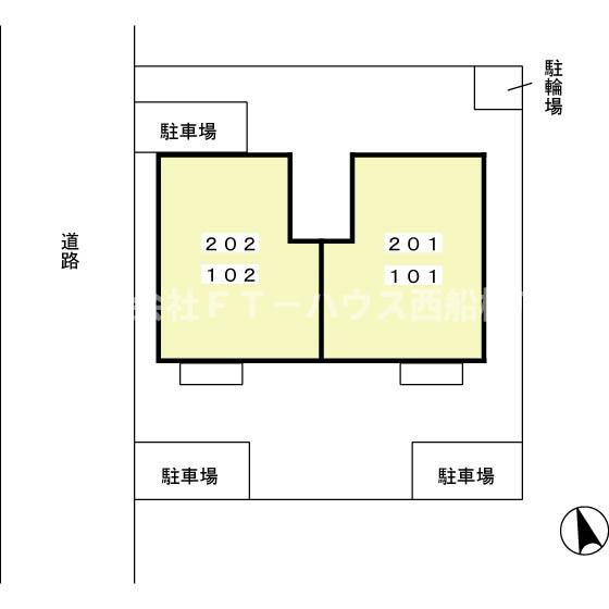 フラット南大野の区画図