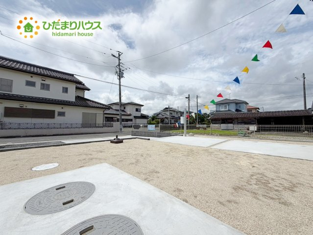 いわき市勿来町窪田町通1丁目第1　新築戸建　1号棟の庭|周辺には高い建物がないため、お庭には太陽の光が降り注ぎます♪