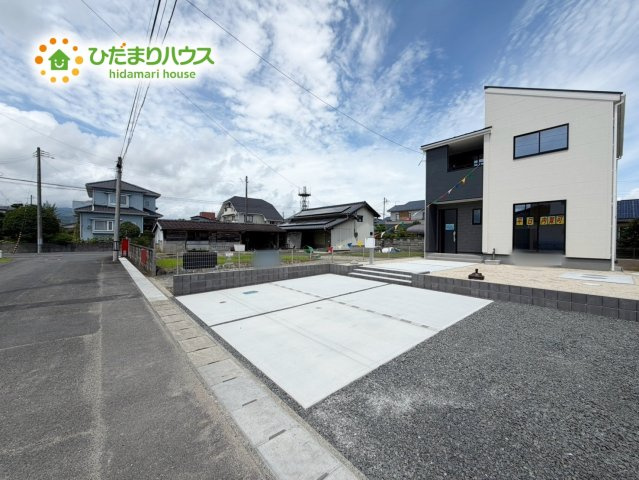 いわき市勿来町窪田町通1丁目第1　新築戸建　1号棟の前面道路含む現地写真|南道路で日当たり良好！！お洗濯物もすぐ乾いちゃいますね(*^-^*)