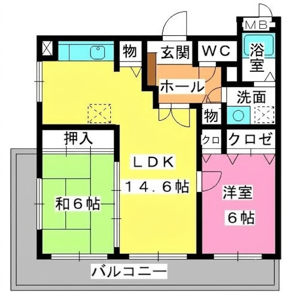 ピア白水ケ丘の間取り|※図面と現況が異なる場合は現況優先になります。
