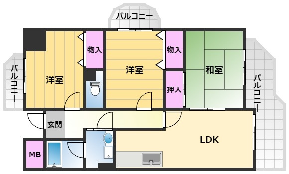 【間取り】 | ロサノ・S・北豊中