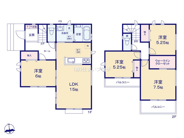 仲介手数料無料）稲沢市東緑町3丁目の間取り