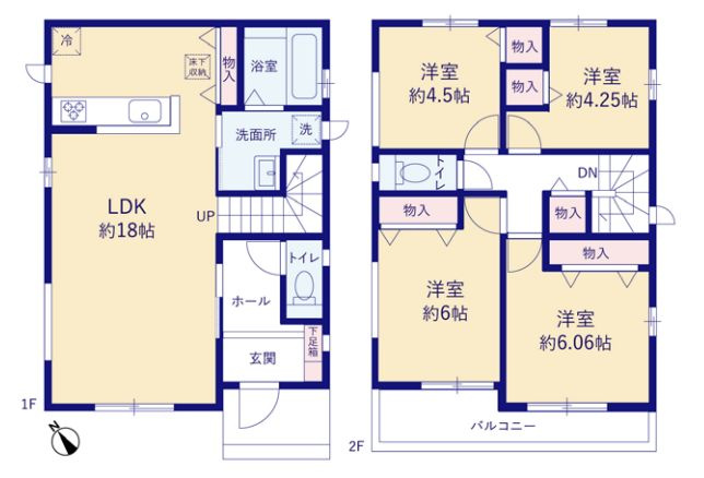座間市明王新築戸建て　A号棟の間取り|間取図「座間市明王新築戸建て　A号棟」