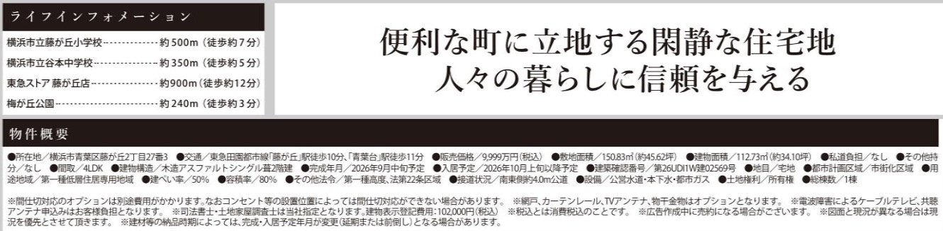 横浜市青葉区藤が丘2丁目 新築戸建て【仲介手数料無料】カースペース2台|仲介手数料無料！お問合せ下さい/080-7058-7312 