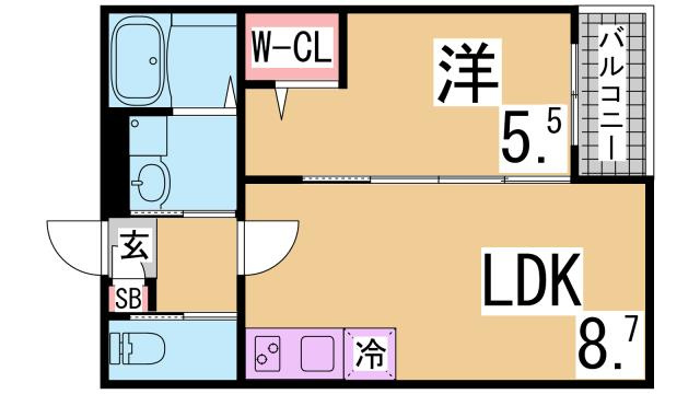 神戸市長田区海運町８丁目のアパートの間取り