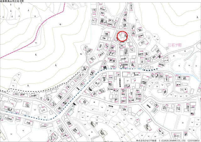 2026/4/21新規　戸建　高山市江名子町　370万の地図