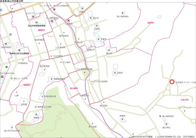 2026/4/21新規　戸建　高山市江名子町　370万の地図
