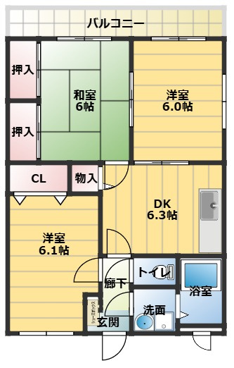 コーポラス・栄Ⅱの間取り