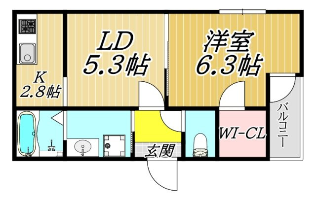 フジパレス立花北Ⅱ番館の間取り