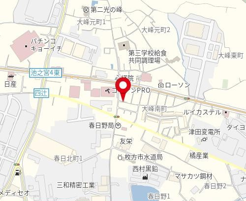 枚方市大峰南町♪建築条件無し土地の地図