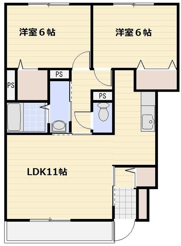 リバーパーク　B棟の間取り