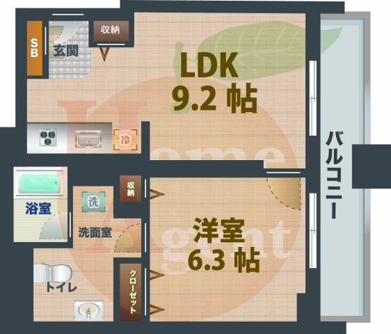 【間取り】 | レグノ・セレーノ | 1LDKのお部屋です。