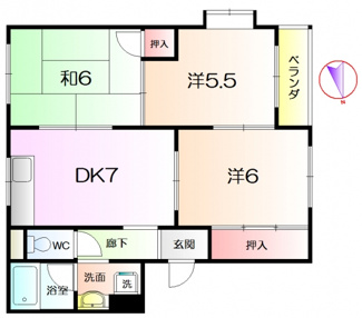 【間取り】 | ヴァンベール東三国 | ３ＤＫ