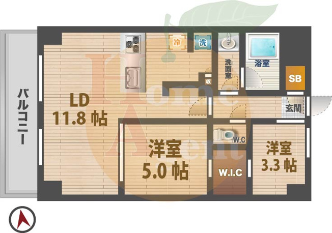 【間取り】 | le Sud α | 2LDKのお部屋です。