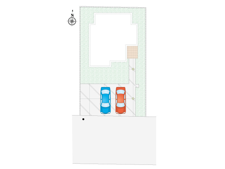 新築　前橋市朝倉町1区画の区画図|区画図　南側接道幅員約8.0ｍ