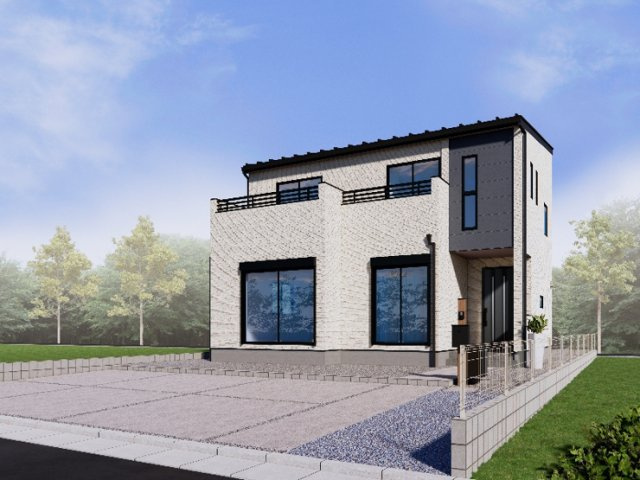 新築　前橋市朝倉町1区画の玄関|ポストと一体型のTVモニターホンでセキュリティ安心！嬉しい宅配ボックス付き♪