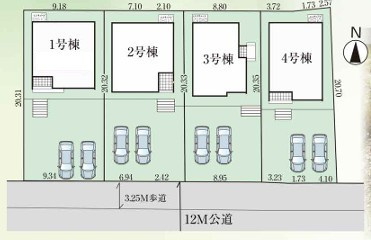 【新築戸建】　いわき市泉もえぎ台3期の区画図|区画図です。ご参照ください。