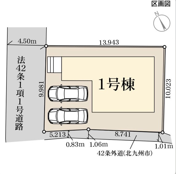リーブルガーデン北九州市小倉南区徳吉東5丁目の区画図