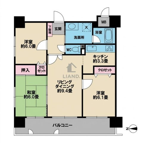 ライオンズプラザ大濠公園　当仁小学校区の間取り|ライオンズプラザ大濠公園