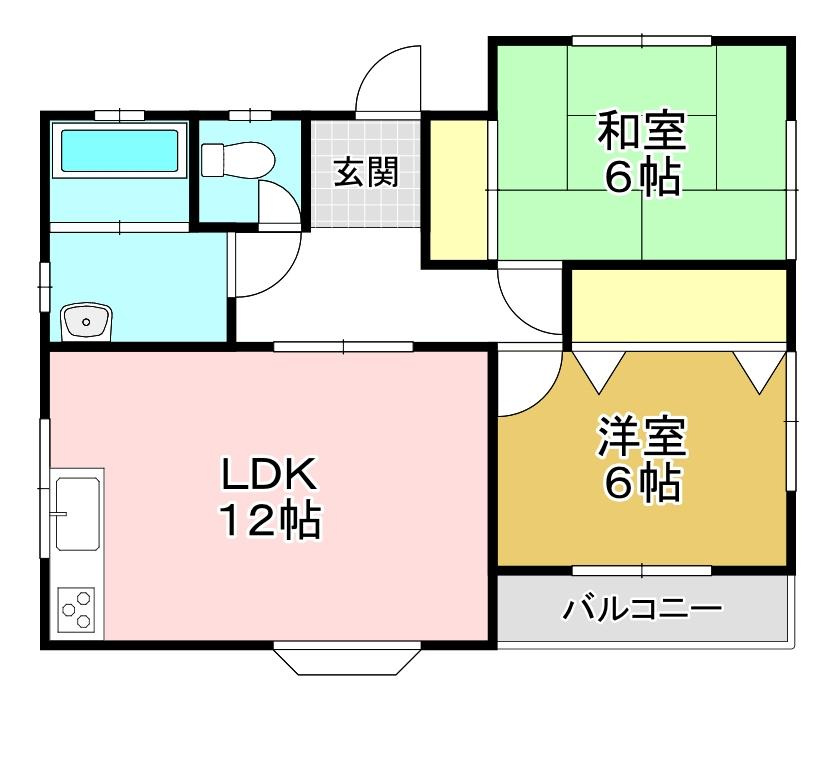直方市大字植木のアパートの間取り
