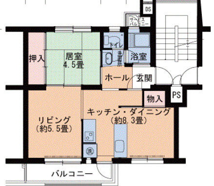 【間取り】 | 白鷺B10号棟