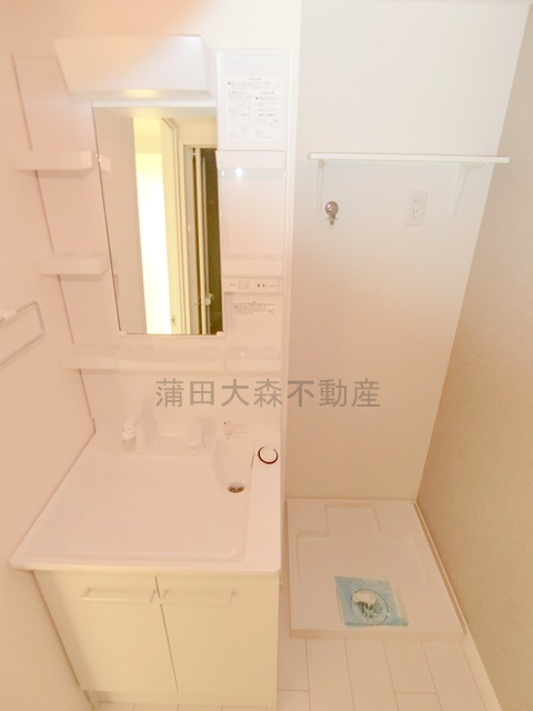 フラシア新蒲田の洗面所|洗面脱衣所　独立洗面台　室内洗濯機置き場
