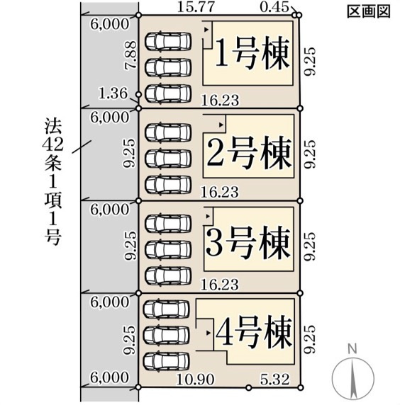 リーブルガーデン木津川市加茂町駅東4丁目2期の区画図