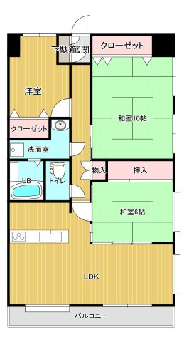 エバーライフ久留米中央の間取り
