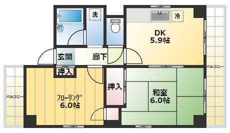 鎗田ビルの間取り