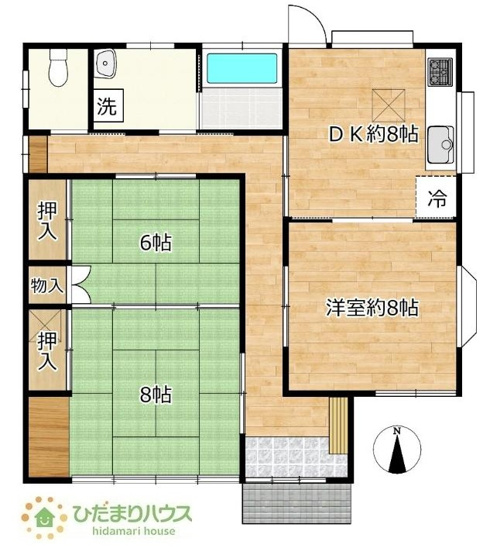 【間取り】 | 結城市中央町2丁目　中古戸建 | 生活動線スムーズな平屋戸建！