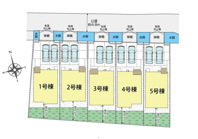 【区画図】 | ブルーミングガーデン倉敷市中庄 (全5棟)