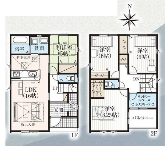 新築　佐波郡玉村町下新田3期　GRAFARE　2号棟の間取り|建物面積110.96㎡　シューズインクローク・ウォークインクローゼット・各部屋収納付きで便利です！バルコニーに面したランドリースペース付きなのでお洗濯物が捗りますね！