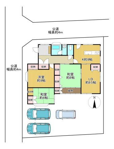 -三丁目不動産-　本庄市栄2丁目　平成元年築　平屋の間取り
