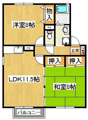 フラット南大野の間取り