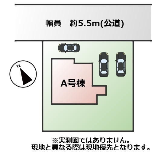 ハートフルタウン宇都宮市双葉2丁目429番の区画図|敷地面積：188.65㎡　接道：北側約5.5ｍ(公道)