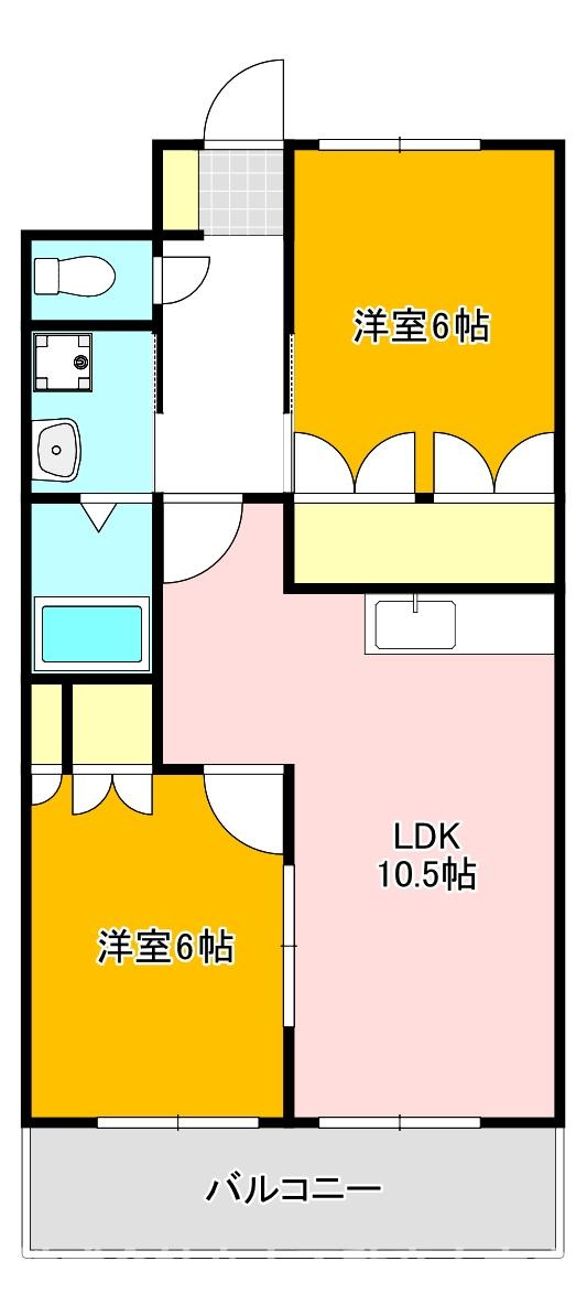 宮若市龍徳のアパートの間取り